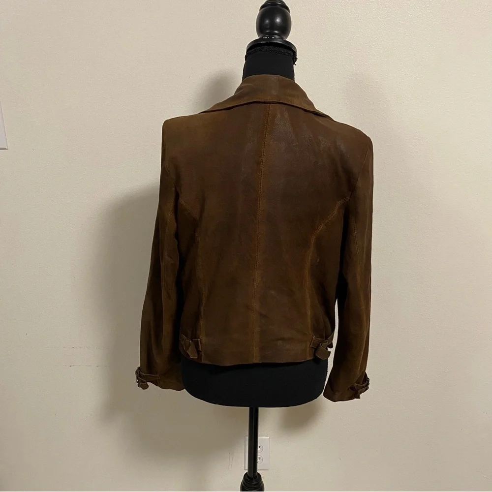 El Bomero Jacket Women’s Size Large Brown Suede Leather Motto Jacket Vintage - Picture 8 of 17